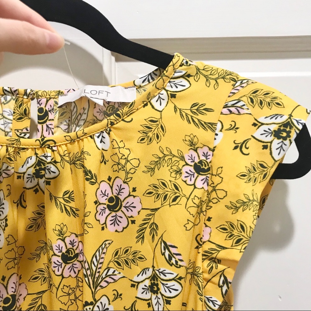 LOFT Garden Tie Waist Flounce Dress - Picture 6 of 8